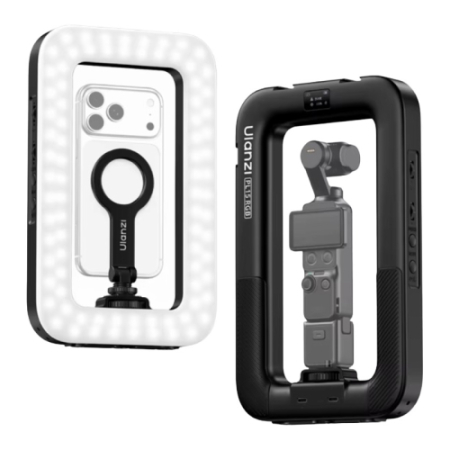 Ulanzi PL15RGB (L250) - ręczna, pierścieniowa lampa LED z mocowaniem magnetycznym do smartfona - przykład użycia